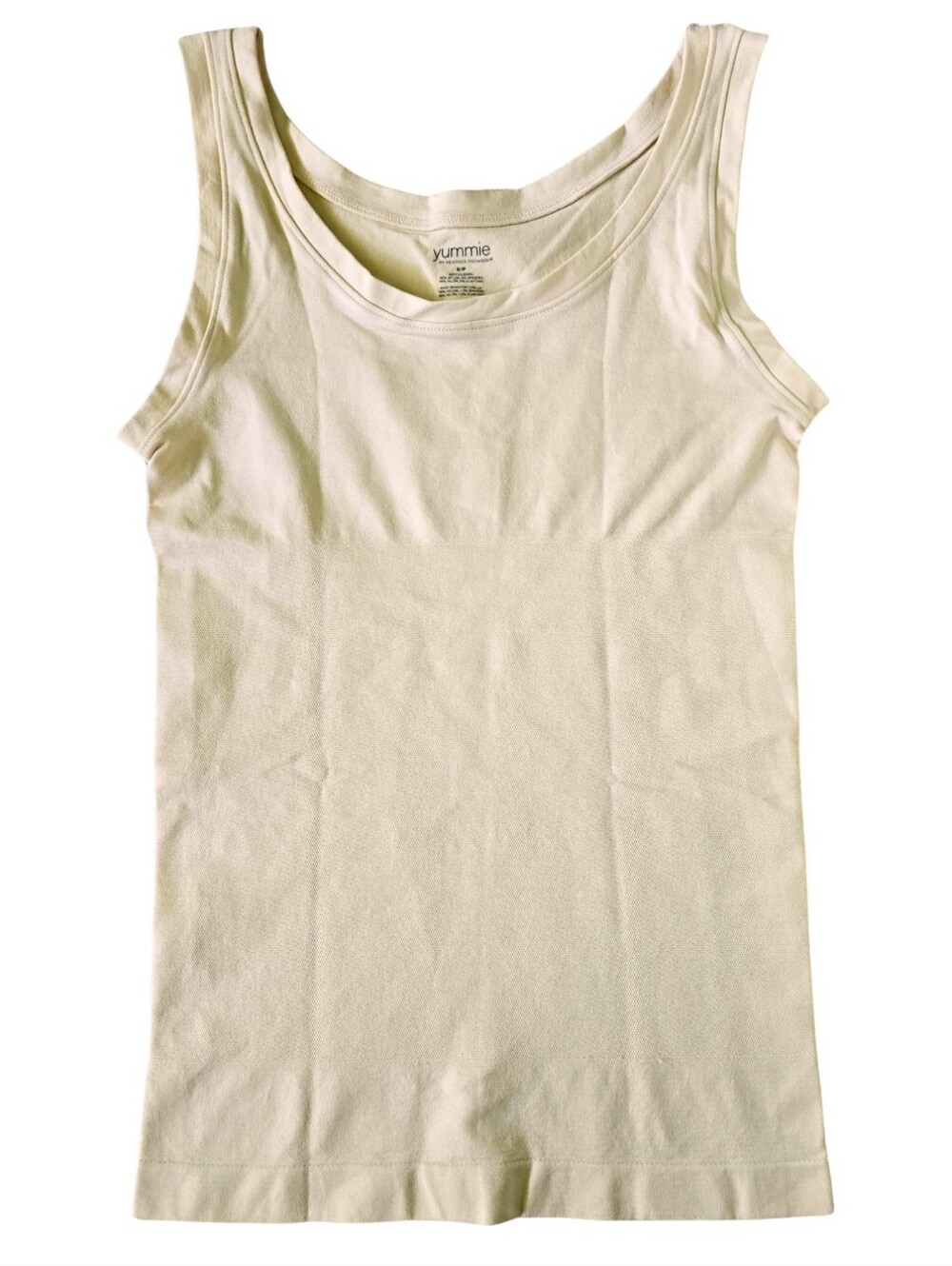 Yummie Tummie Pearl Scoop Neck Tank in Nude Beige YT1-196 Small